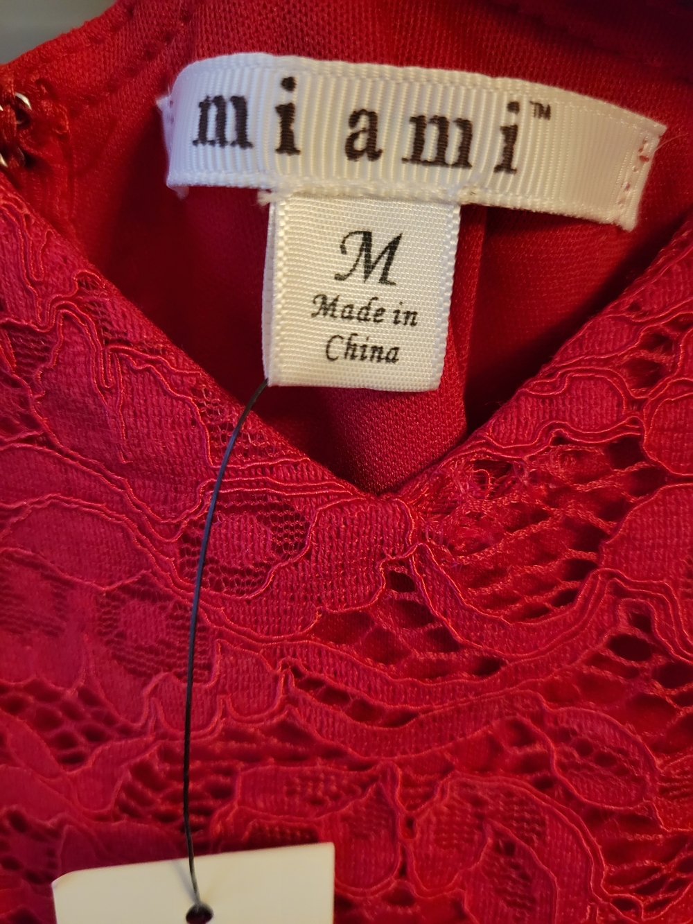 Francesca's Collections Red Lace Mini Dress with Spaghetti Straps Medium - Picture 12 of 15